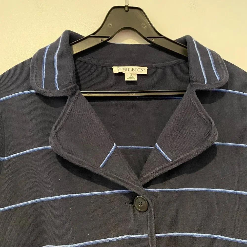 Pendleton Stripe Cotton Blend 3 Buttoned Blazer Size Medium